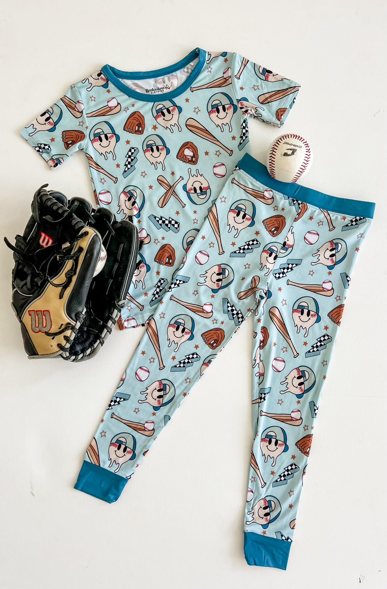 Little Slugger Short Sleeve 2-Piece Pjs