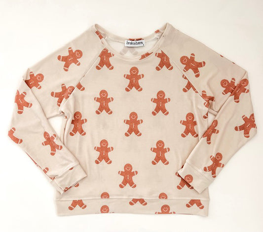 Women's Gingerbread Man Sweashirt in Cream
