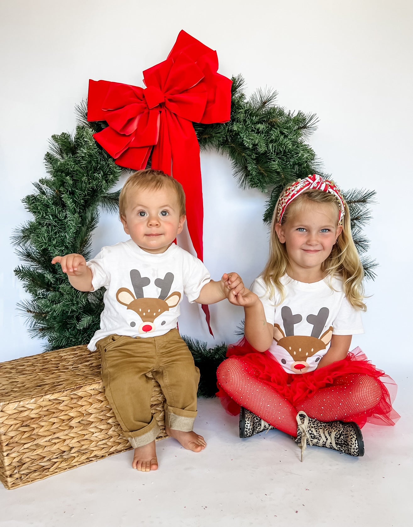 Reindeer Face Tee in Off White