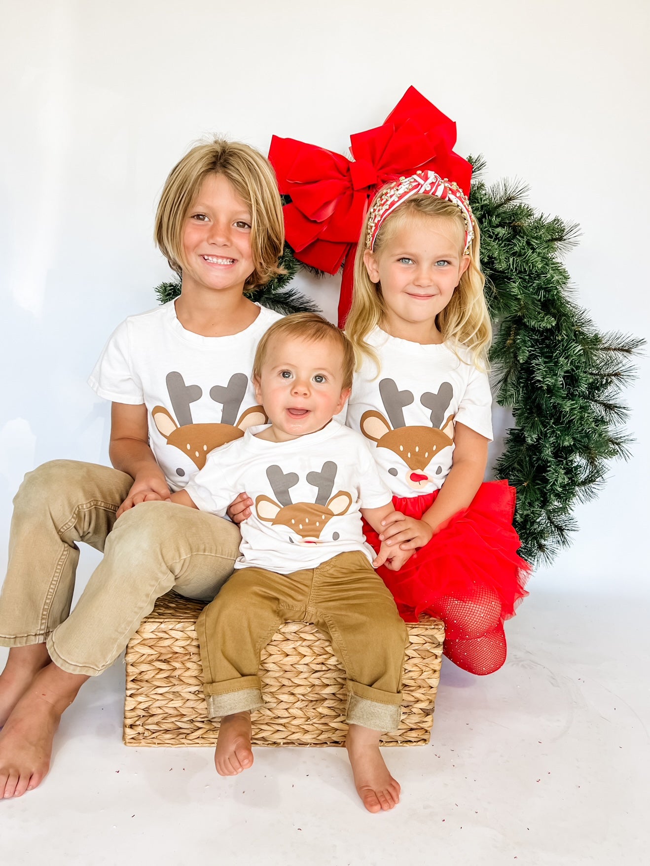 Reindeer Face Tee in Off White