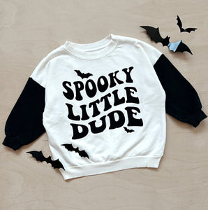 Spooky Little Dude Contrast Sleeve Sweatshirt