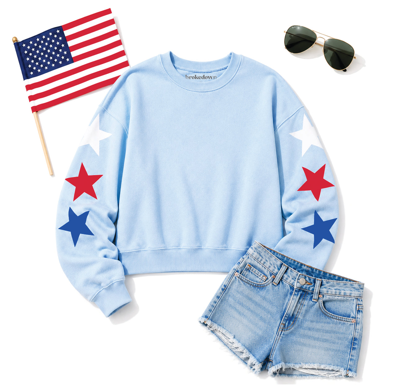 Star Sweatshirt in Sky Blue