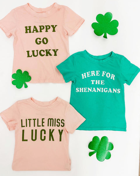 Little Miss Lucky Tee in Light Pink