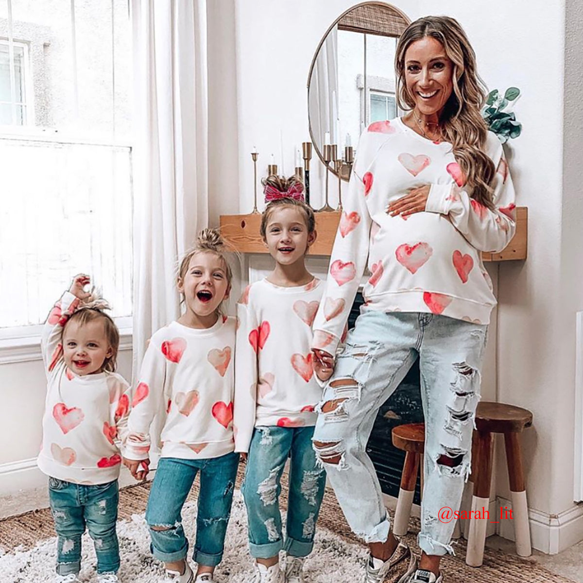 Kids Watercolor Heart Sweatshirt