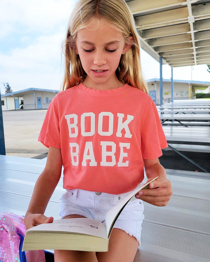 Book Babe Tee in Coral