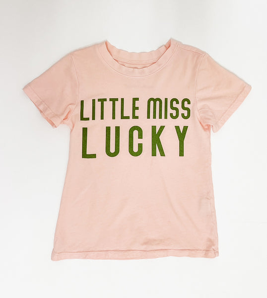 Little Miss Lucky Tee in Light Pink