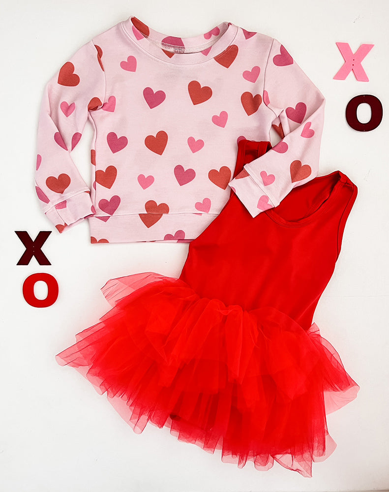 Floating Heart Sweatshirt in Pink