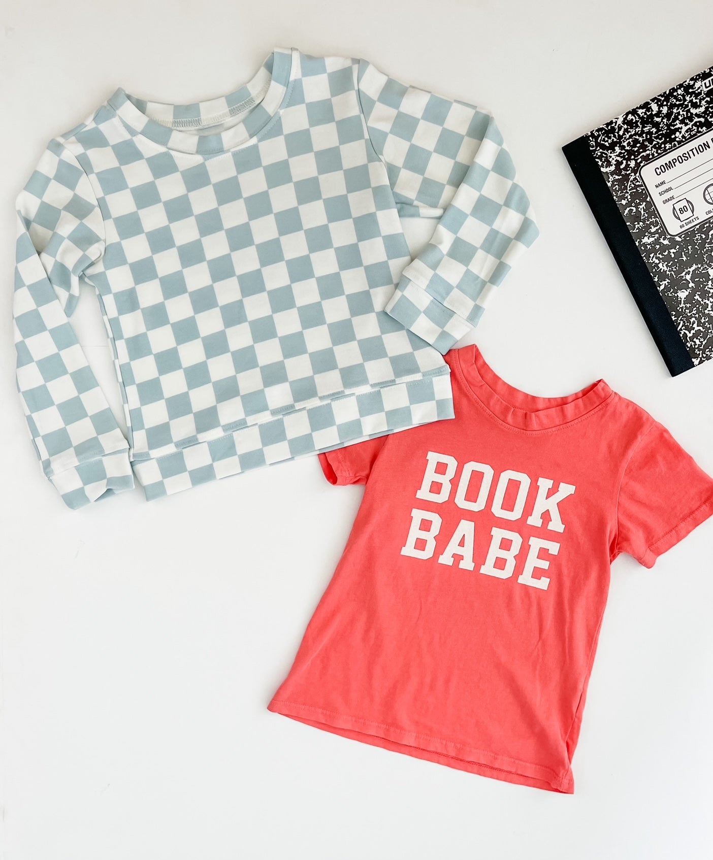 Kids Light Blue Checkered Sweatshirt