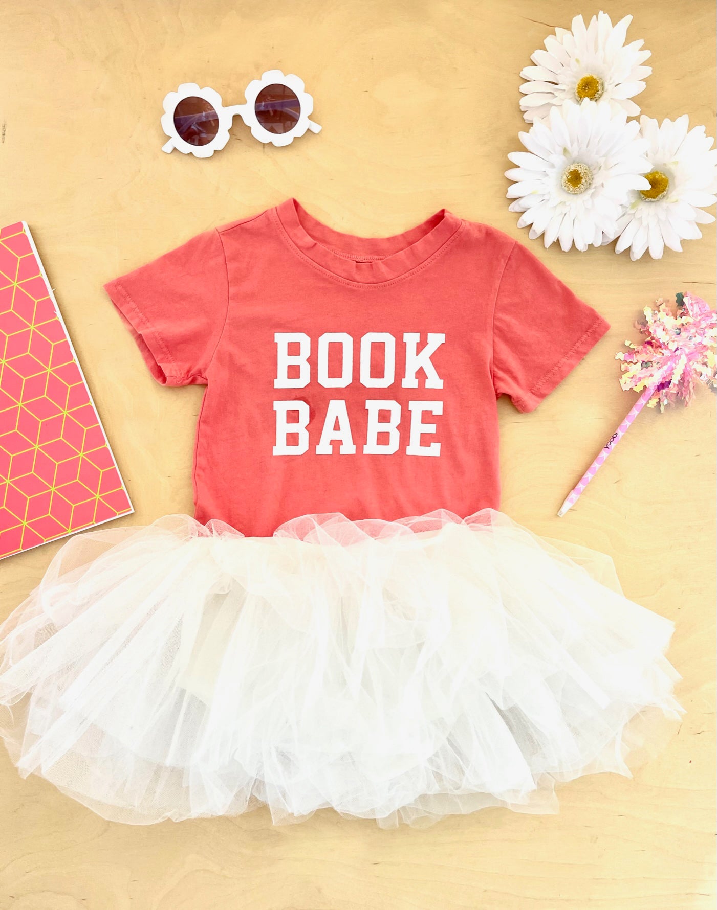 Book Babe Tee in Coral