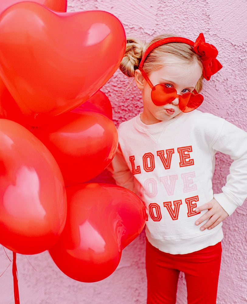 LOVE, LOVE, LOVE Sweatshirt in Coconut