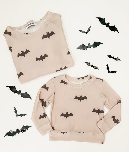 All Over Bat Sweatshirt in Sandshell