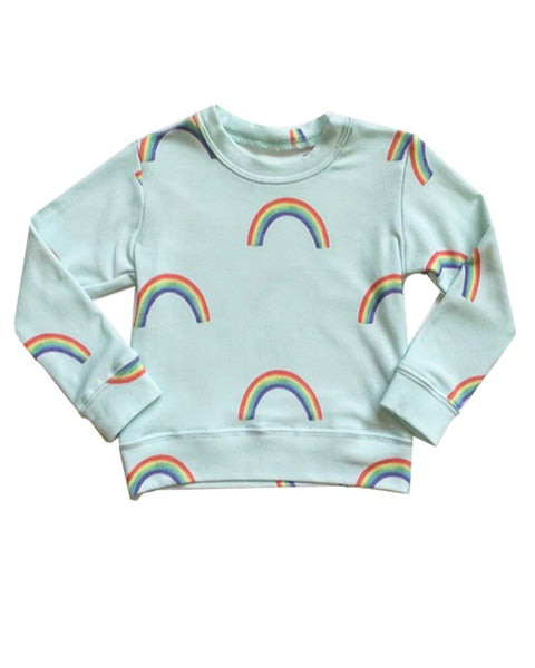 Kids Rainbow Sweatshirt in Mint