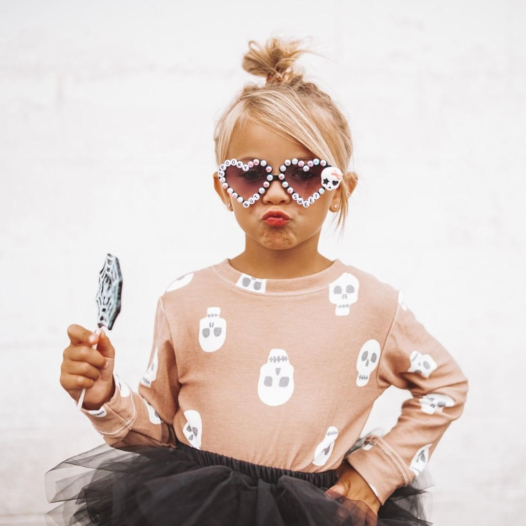 Skull Sweatshirt in Latte