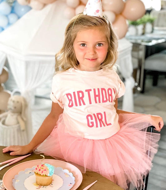 Birthday Girl Tee in Light Pink