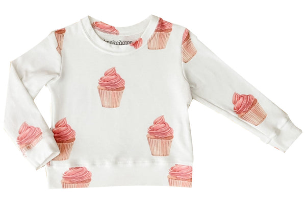 Kids Cupcake Sweatshirt in Off White