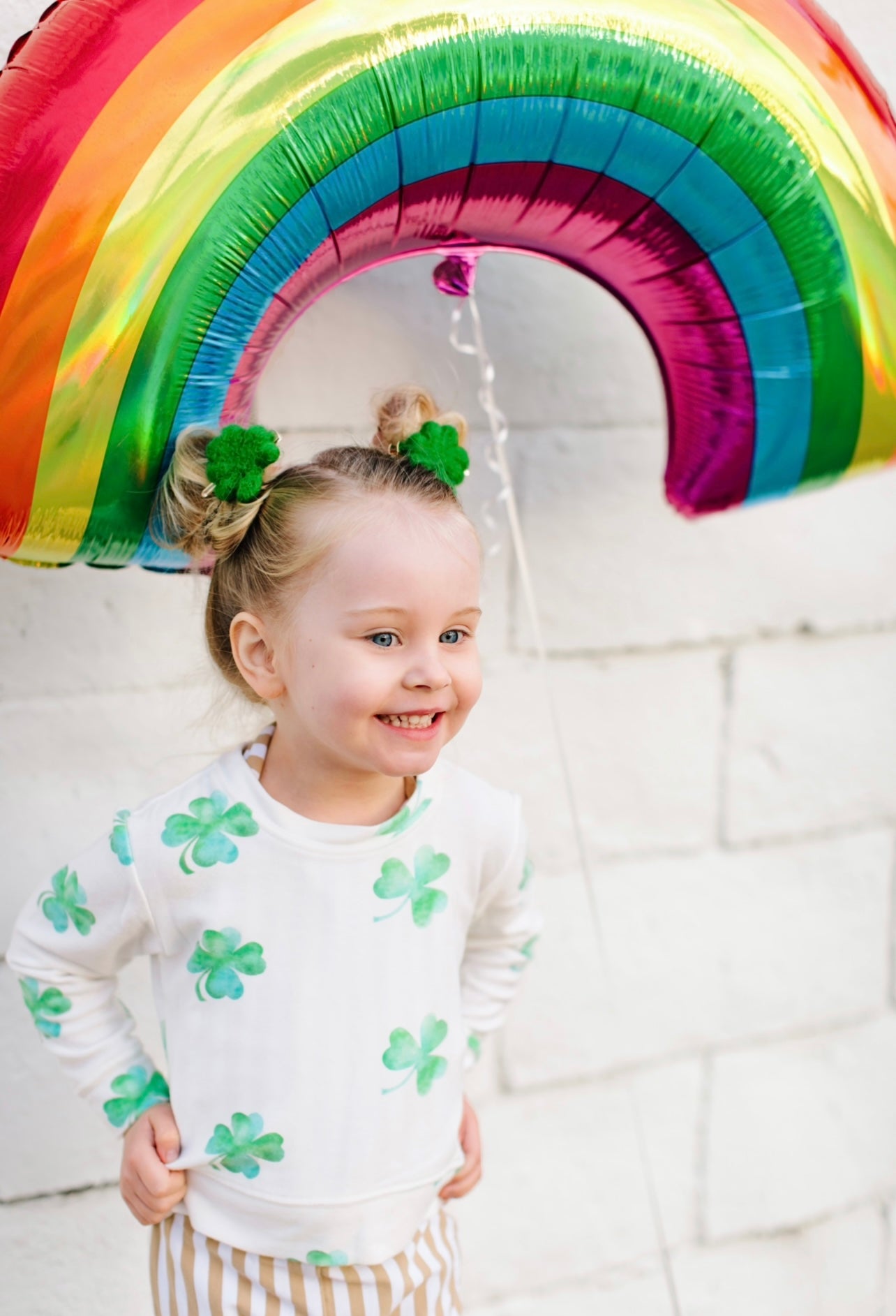 Kids Clover Sweatshirt in Off White