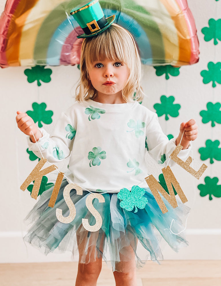 Kids Clover Sweatshirt in Off White