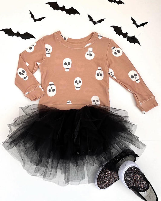 Skull Sweatshirt in Latte